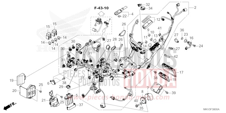 WIRE HARNESS for Forza 750 CANDY CHROMOSPHERE RED (R381) from 2022
